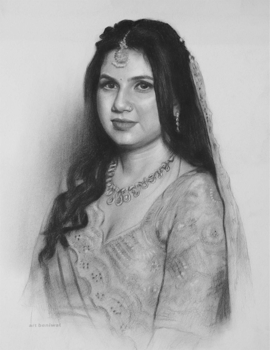 D129 Woman Pencil Portrait