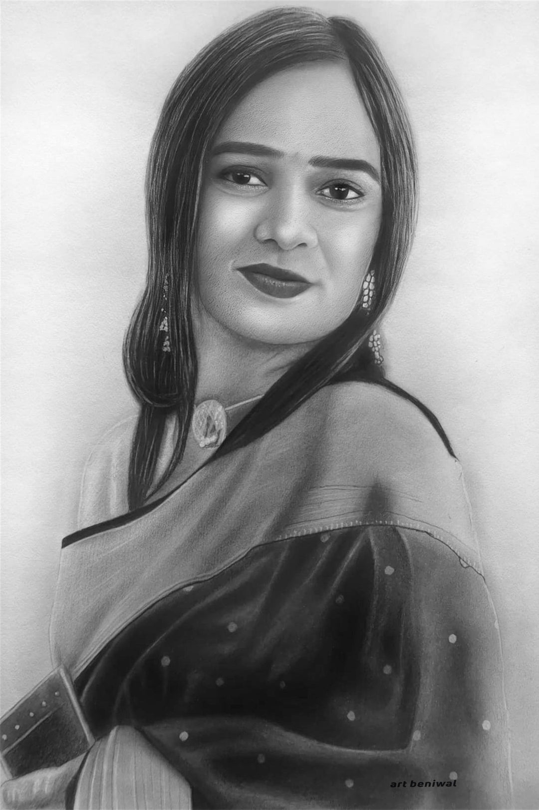 D132 Woman Pencil Portrait