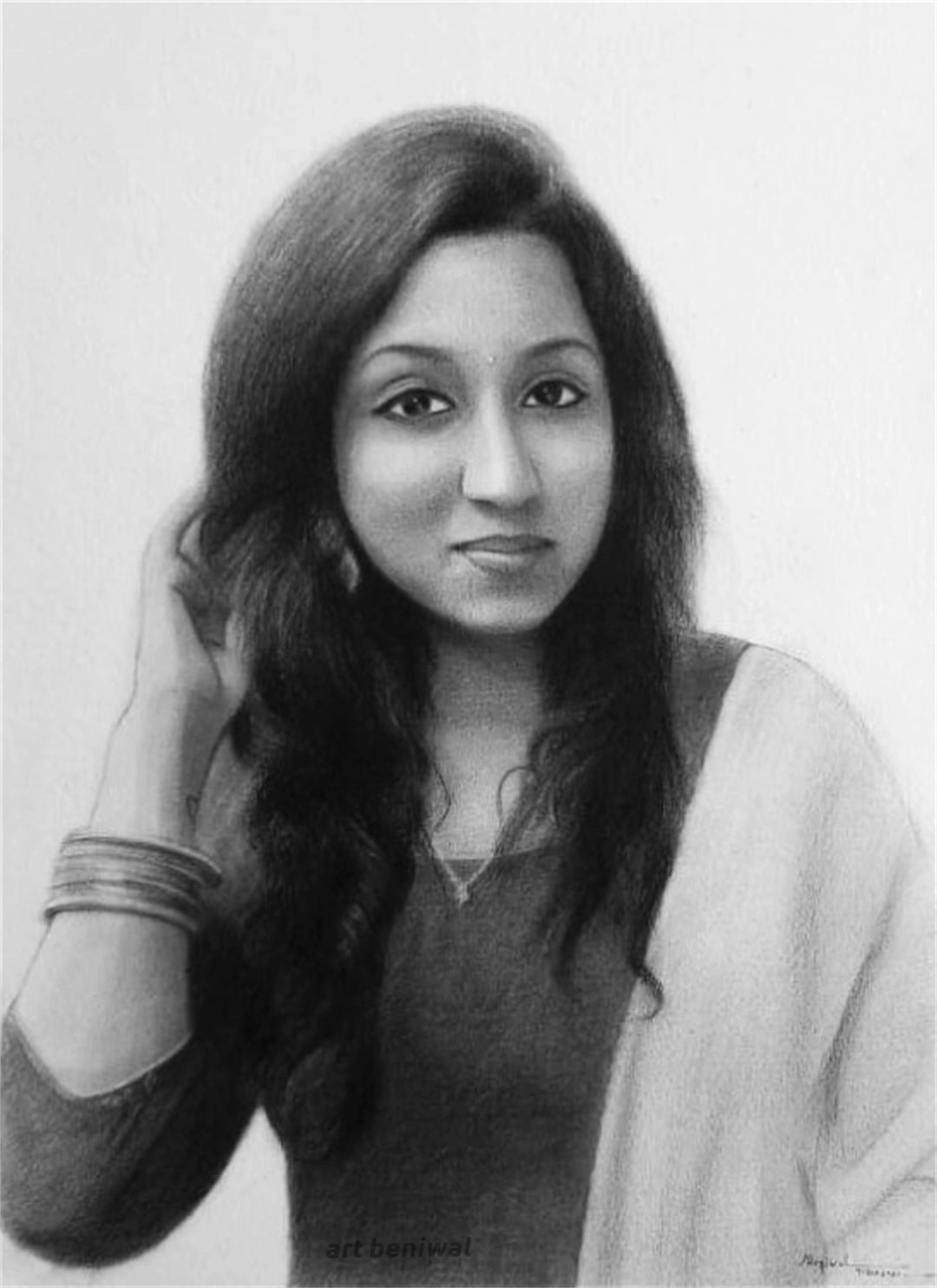 W1021 Woman Pencil Portrait