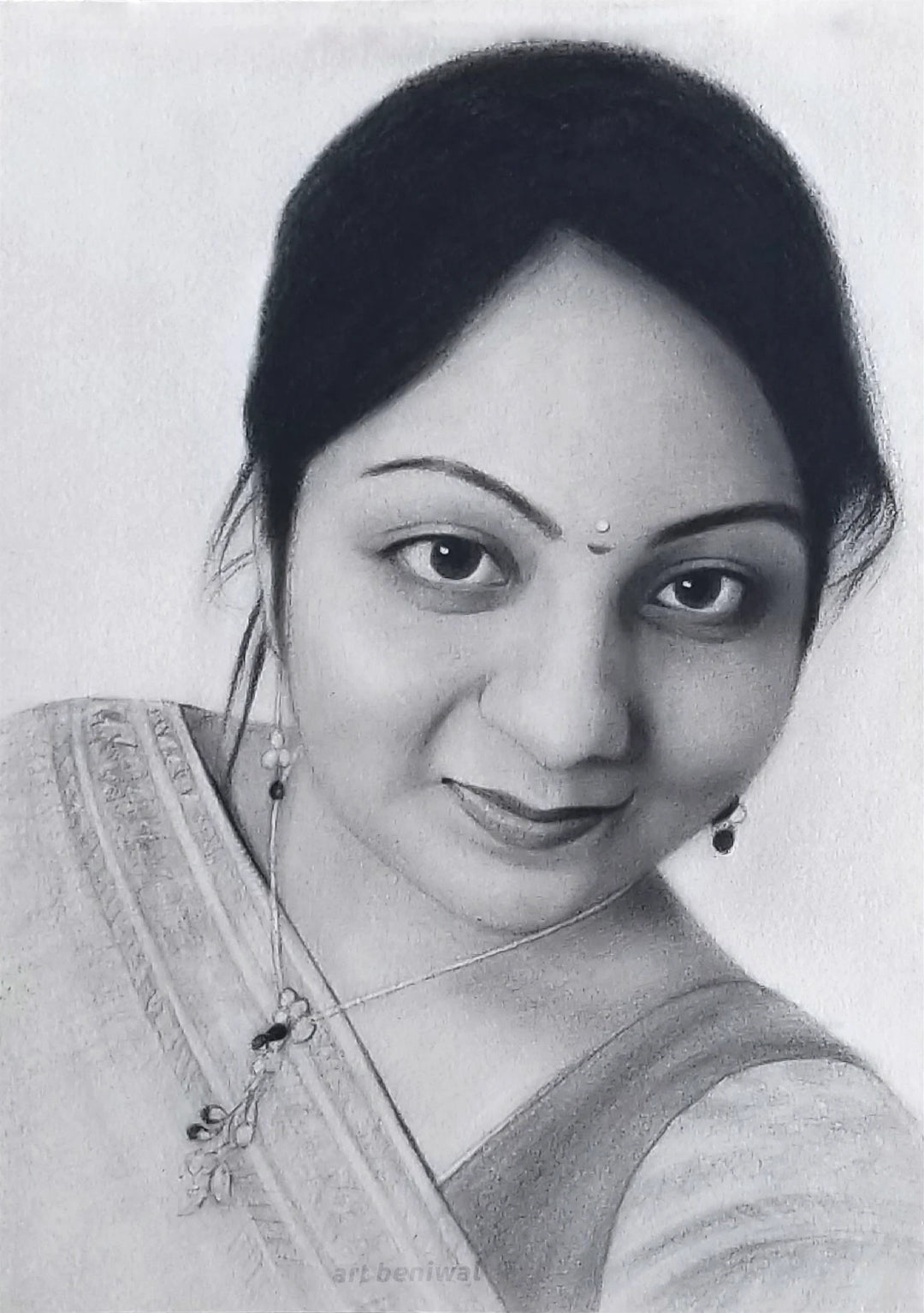W1022 Woman Pencil Portrait