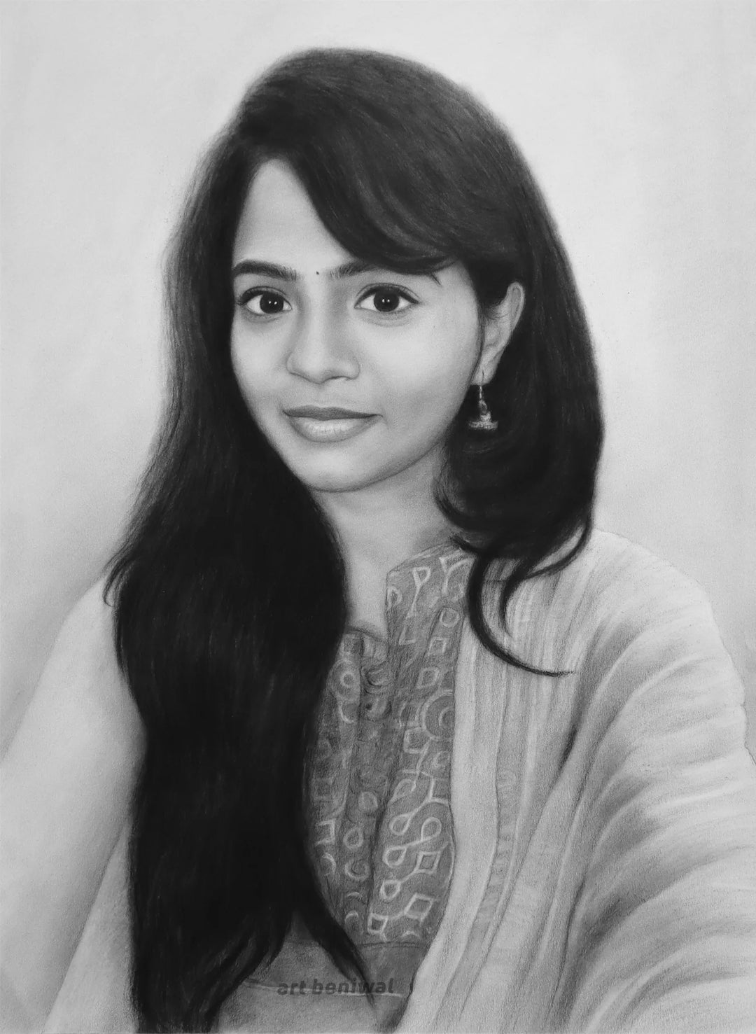 W1038 Woman Pencil Portrait