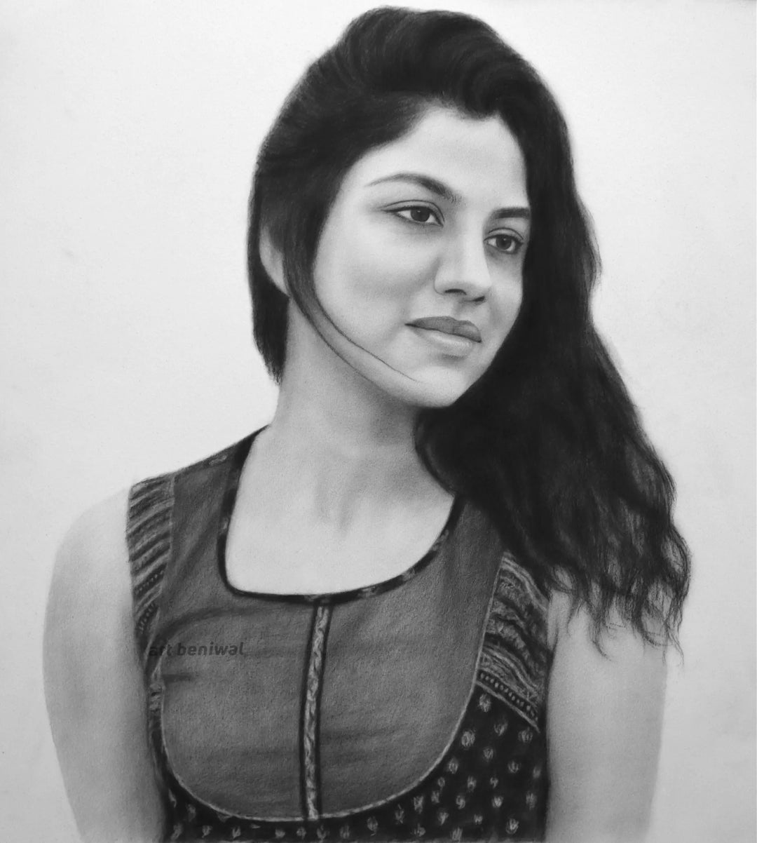W1063 Woman Pencil Portrait