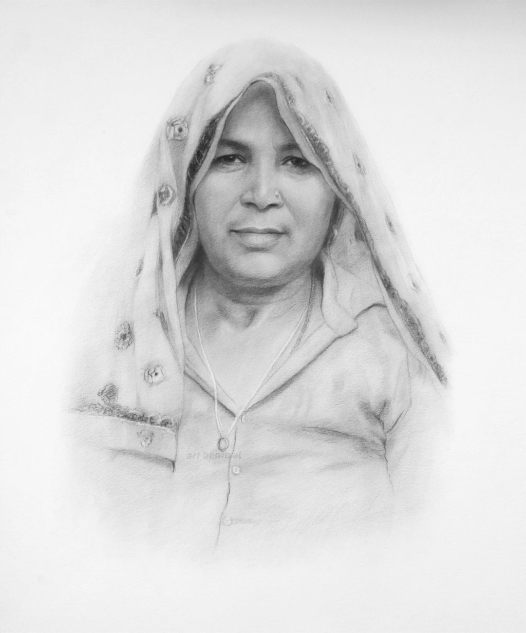 W1094 Woman Pencil Portrait