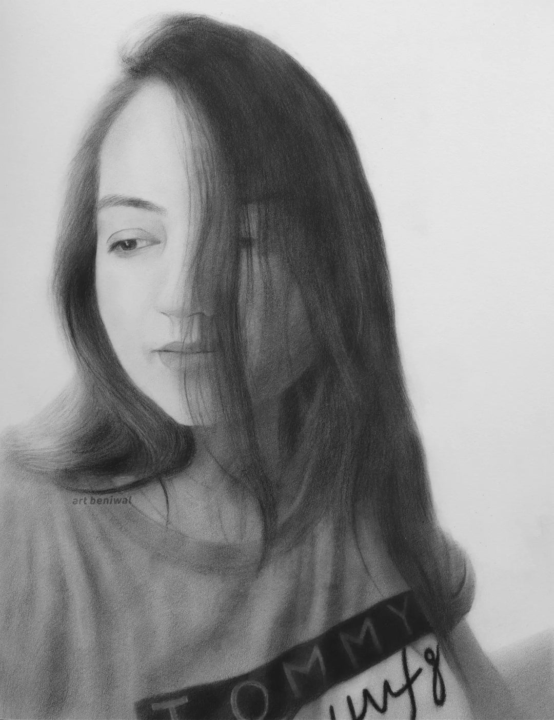 W1107 Woman Pencil Portrait