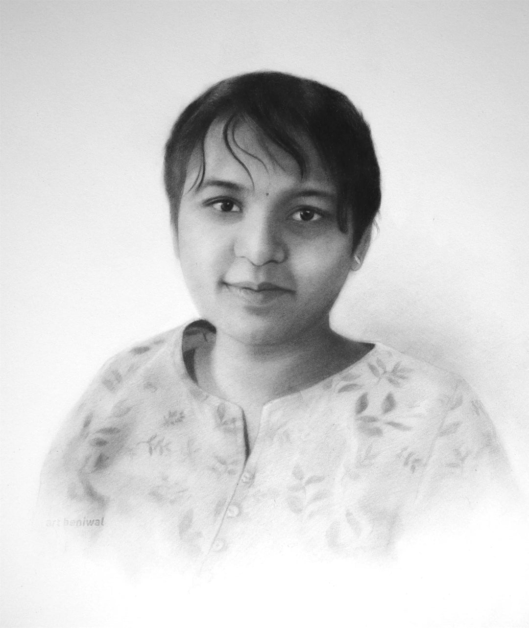 W1128 Woman Pencil Portrait