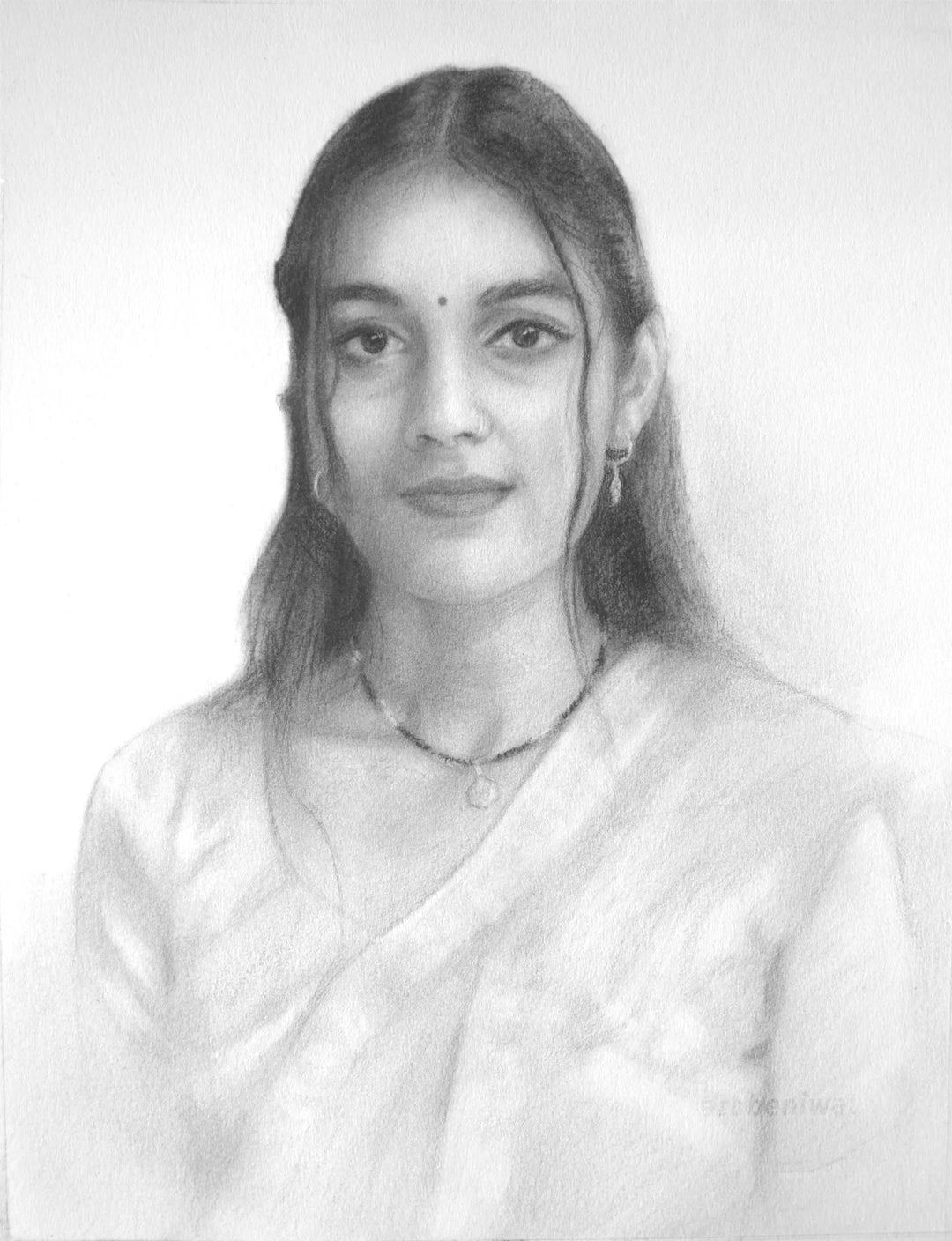 W1146 Woman Pencil Portrait