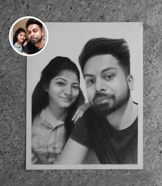 Custom Couple Pencil Sketch from Photo!