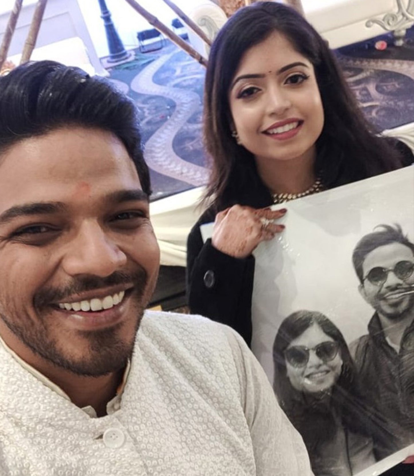 Custom Couple Pencil Sketch from Photo!