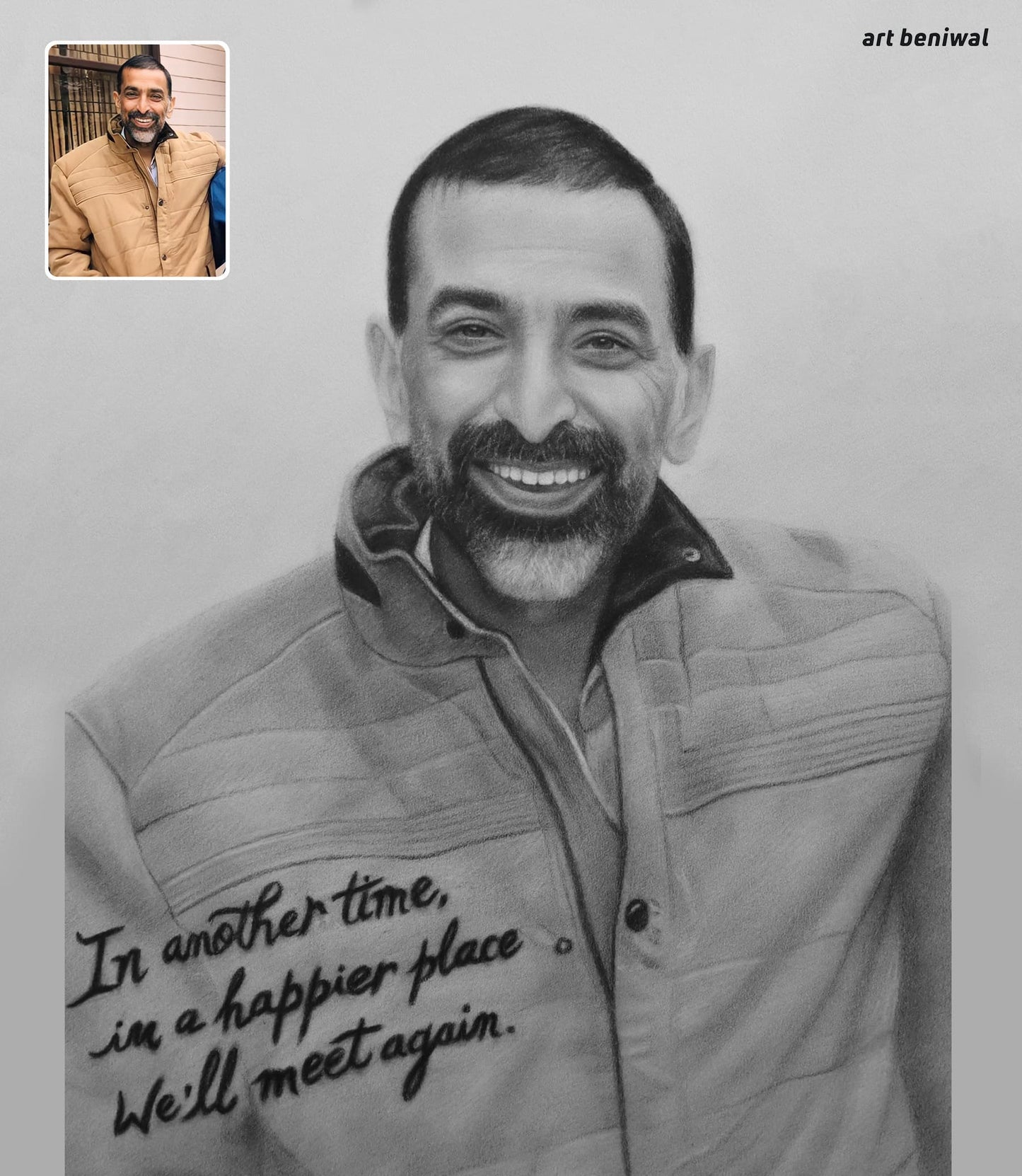 Pencil Sketch Portrait Gift for Husband