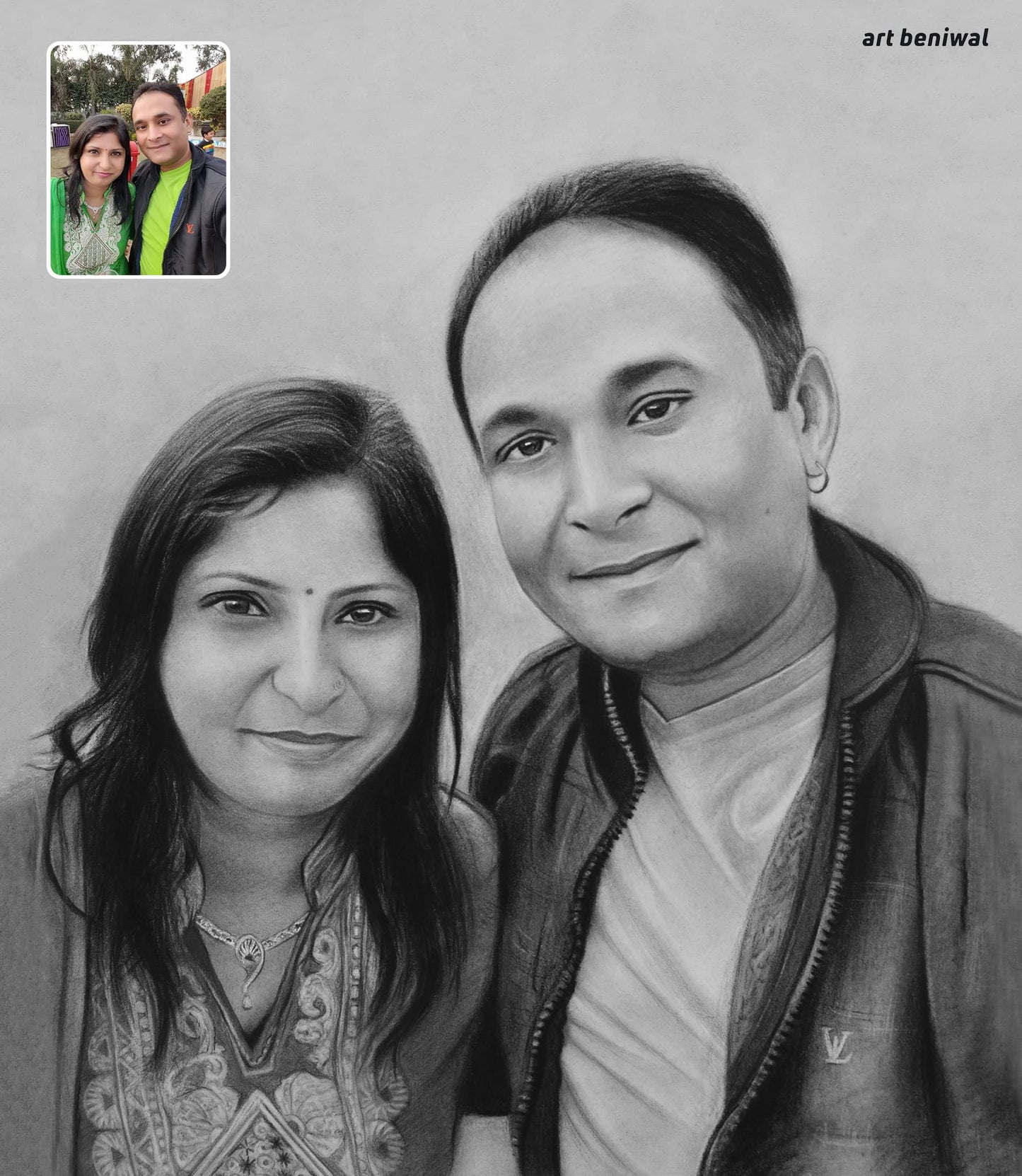 Handmade Sketch Order Online - A Pencil Portrait from Photo
