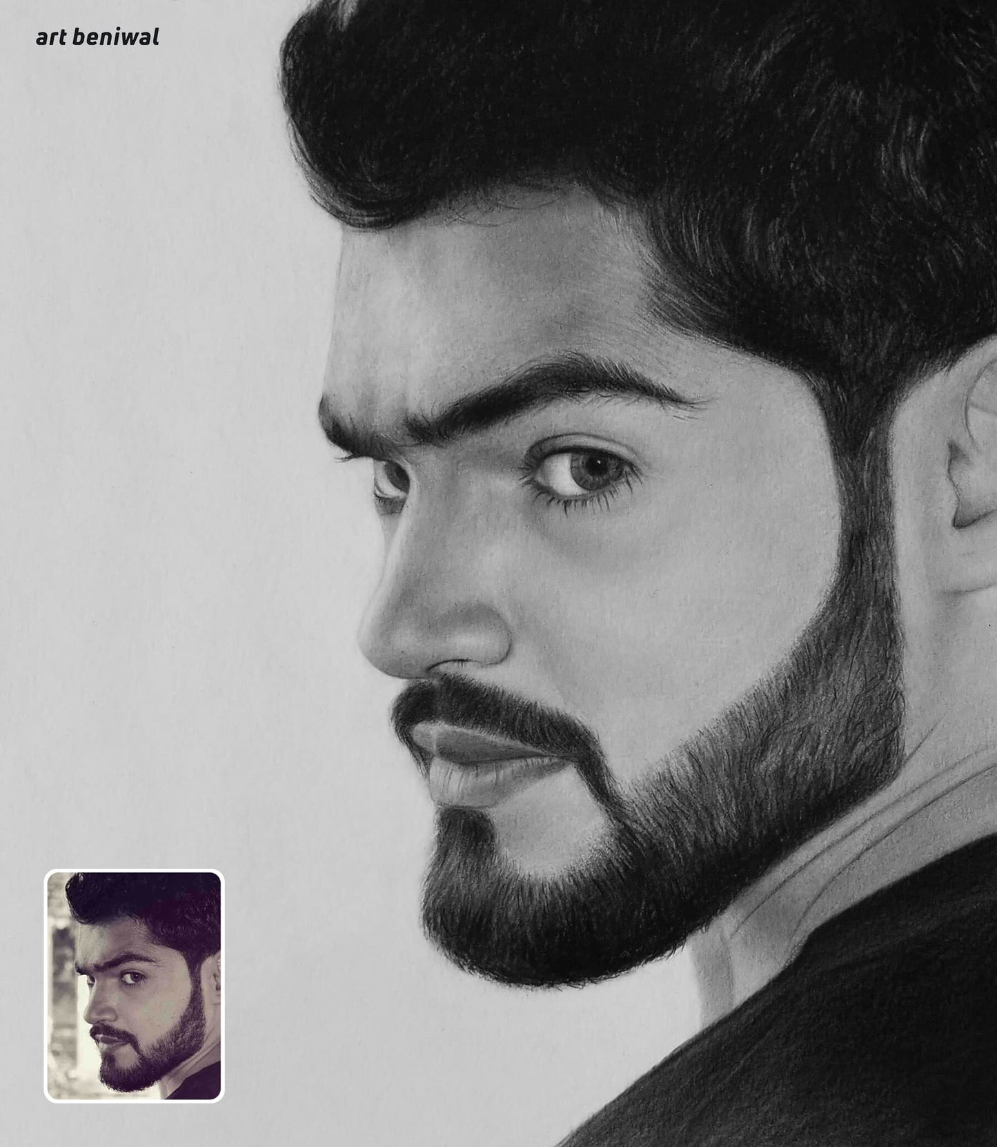 Pencil Sketch Portrait Gift for Husband