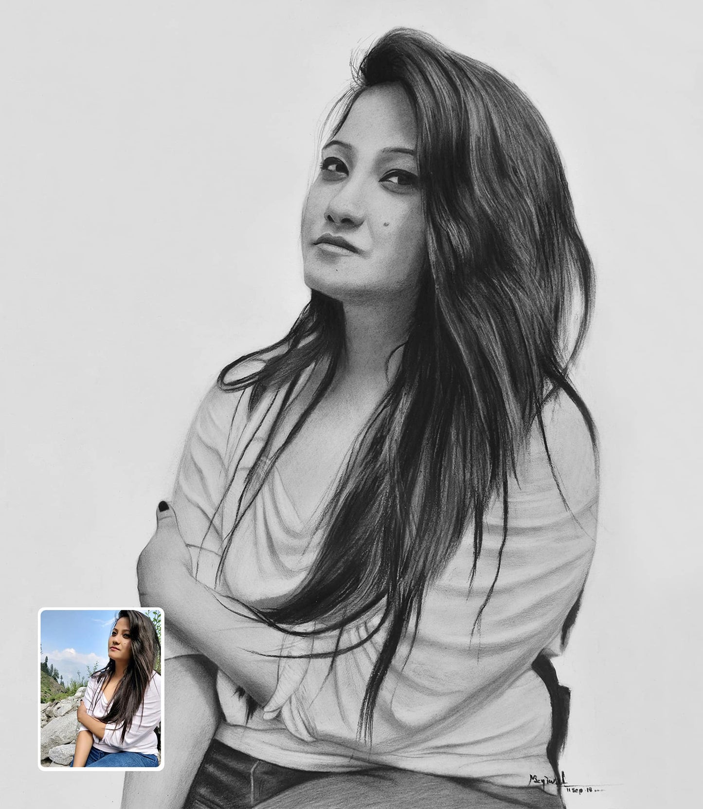 Custom Photo Drawing Gift - A Special Birthday Gift for Her | Order Online