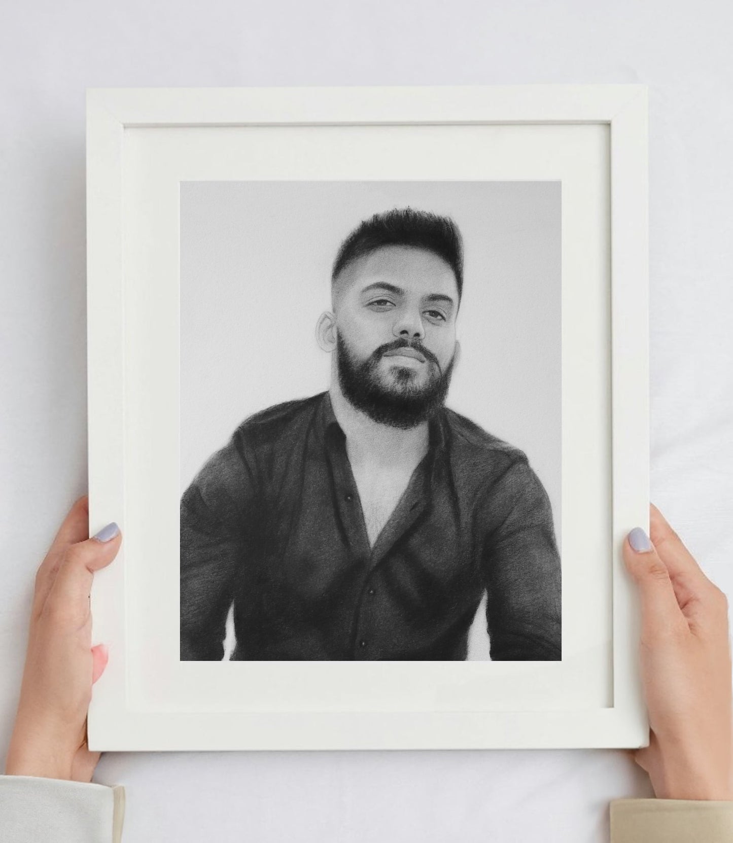 Pencil Sketch Portrait Gift for Boyfriend
