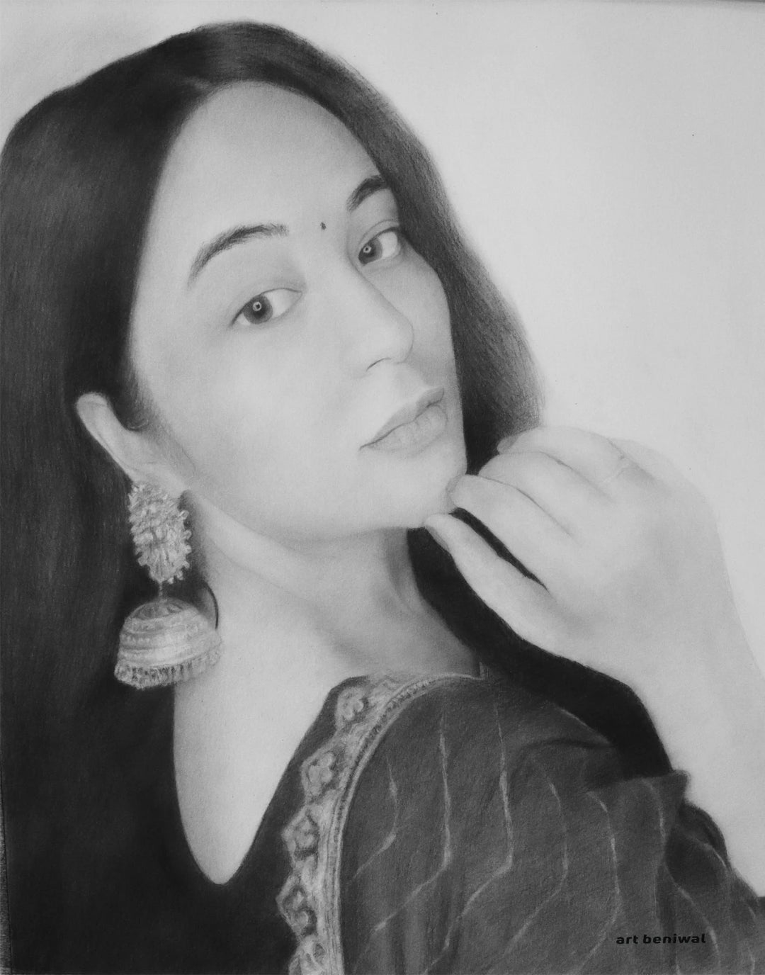 D1112 Woman Pencil Portrait