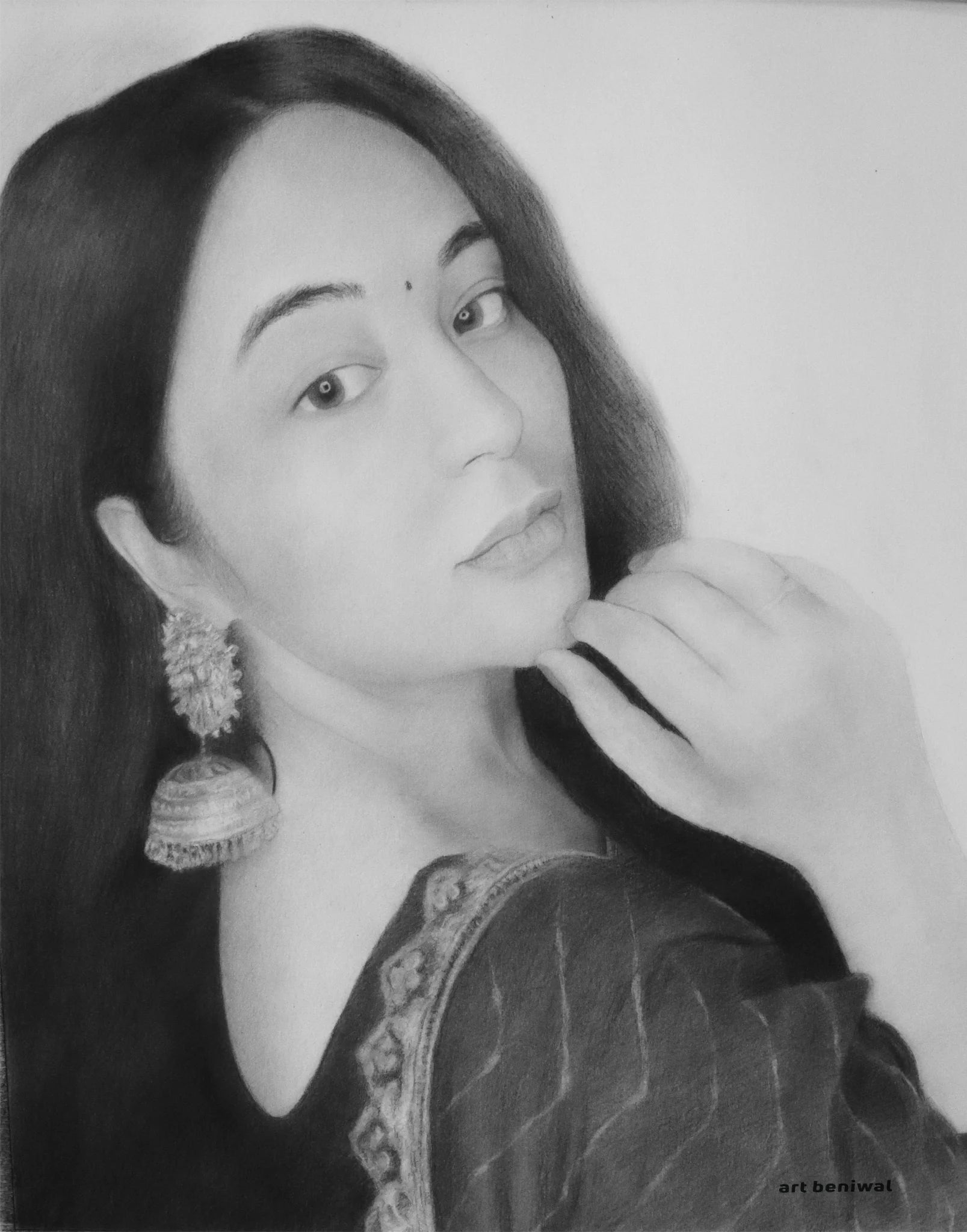 D1112 Woman Pencil Portrait