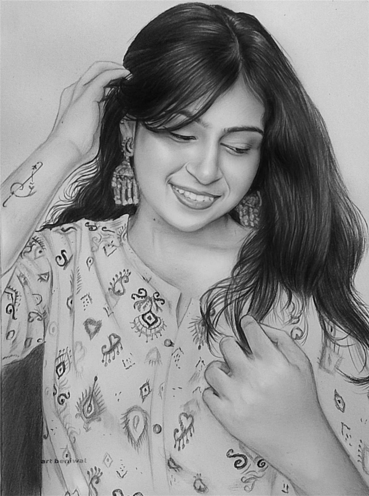 D1159 Woman Pencil Portrait 