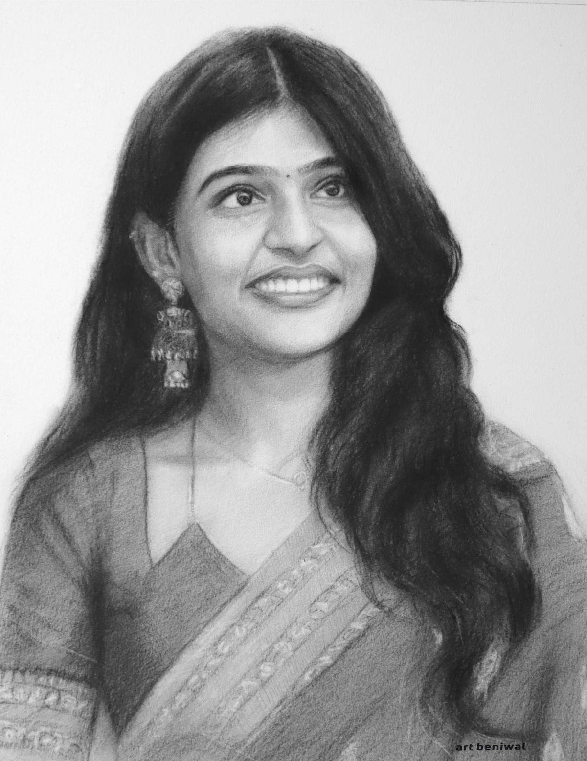 D122 Woman Pencil Portrait