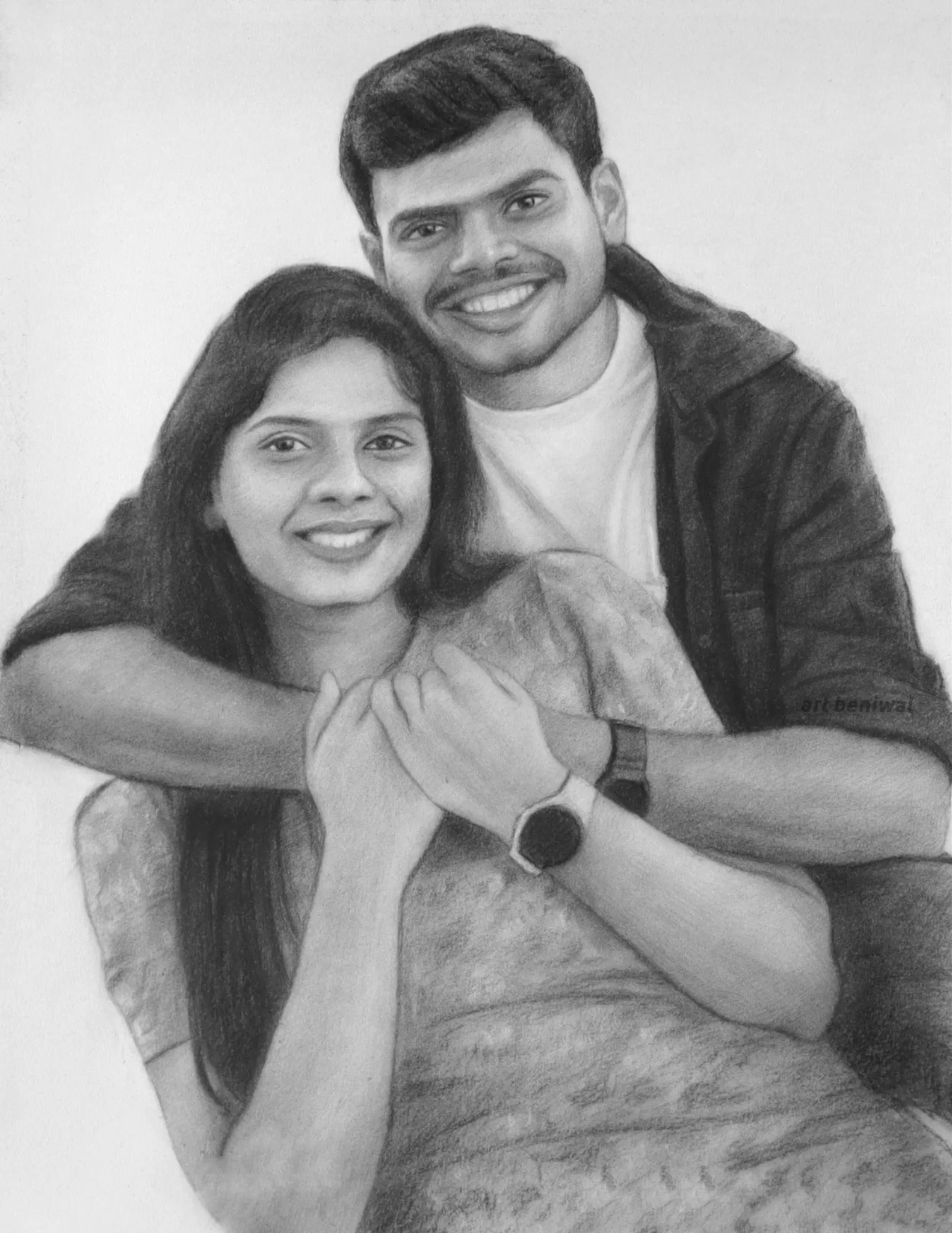 D126 Couple Pencil Portrait
