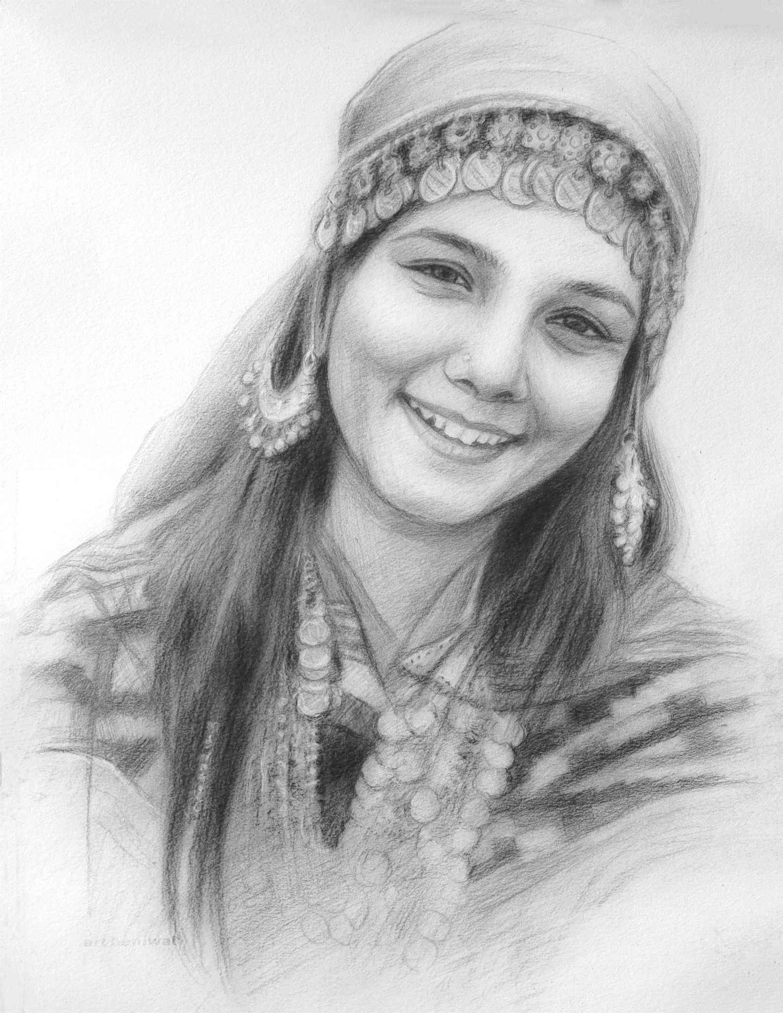 D140 Woman Pencil Portrait