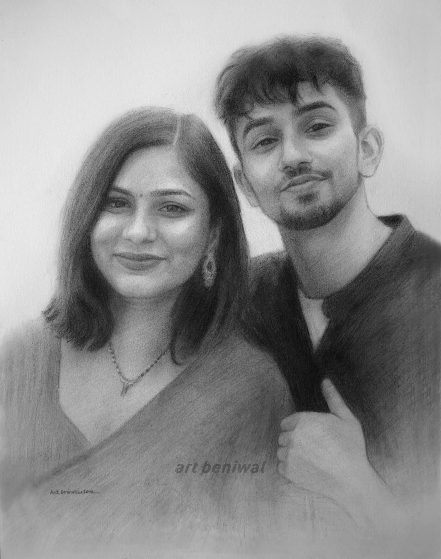D141 Couple Pencil Portrait