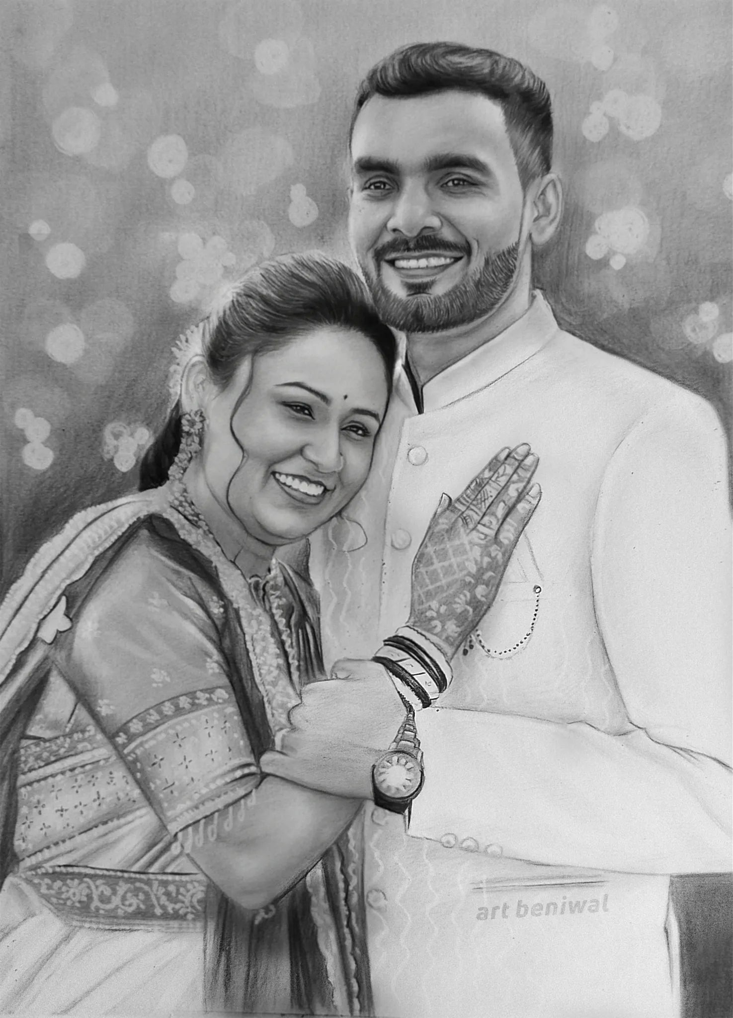 D149 Couple Pencil Portrait