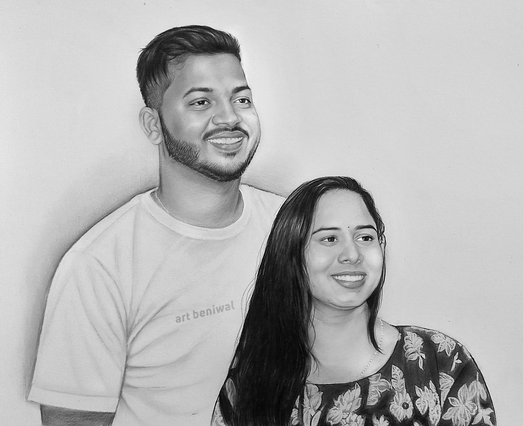 D150 Couple Pencil Portrait