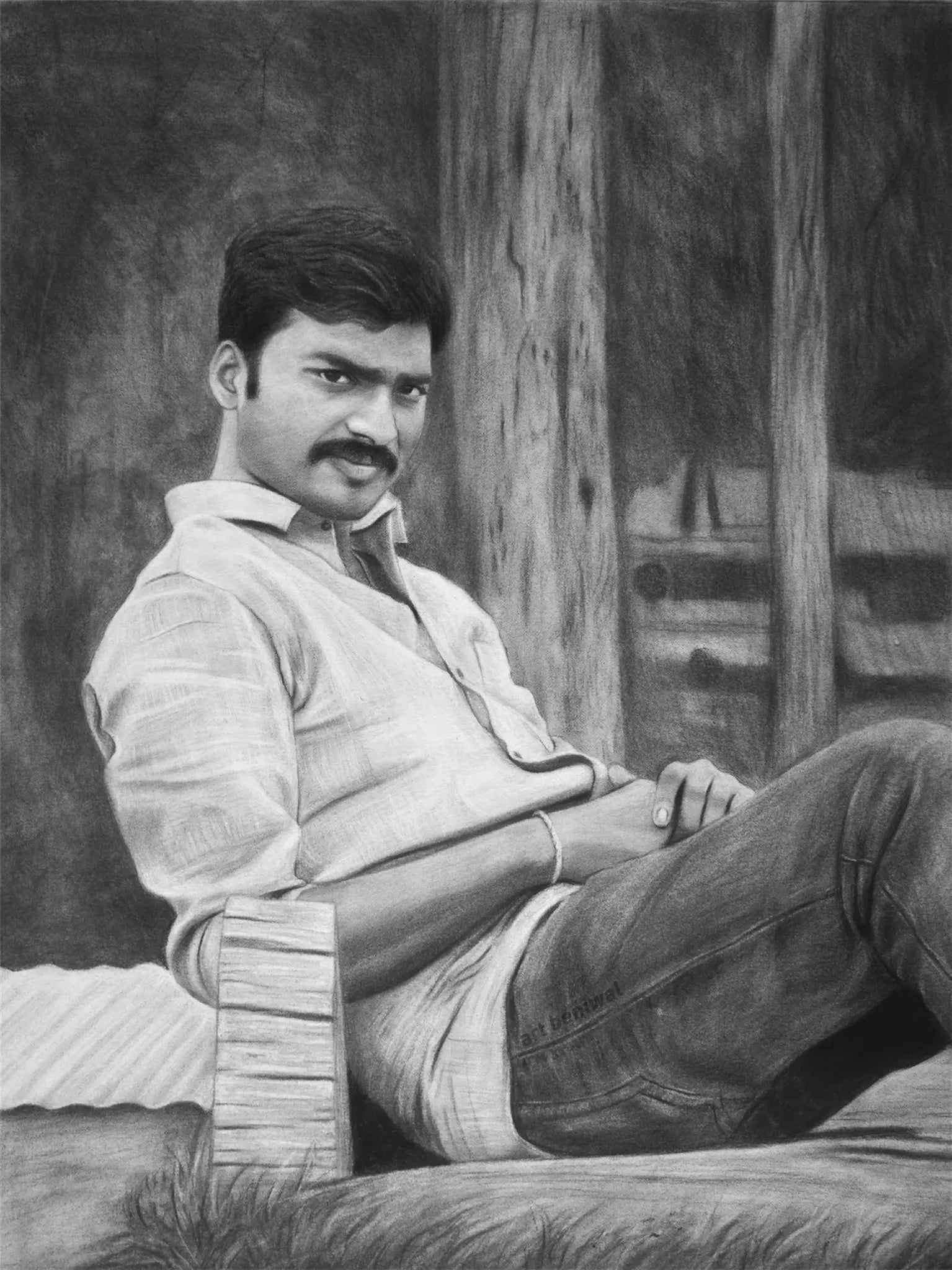 D35 Man Pencil Portrait