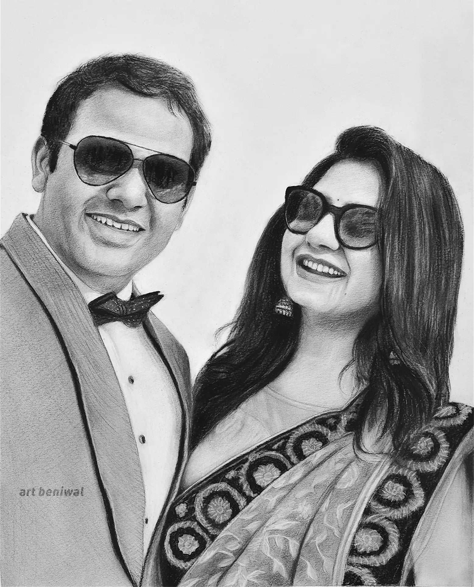 D47 Couple Pencil Portrait