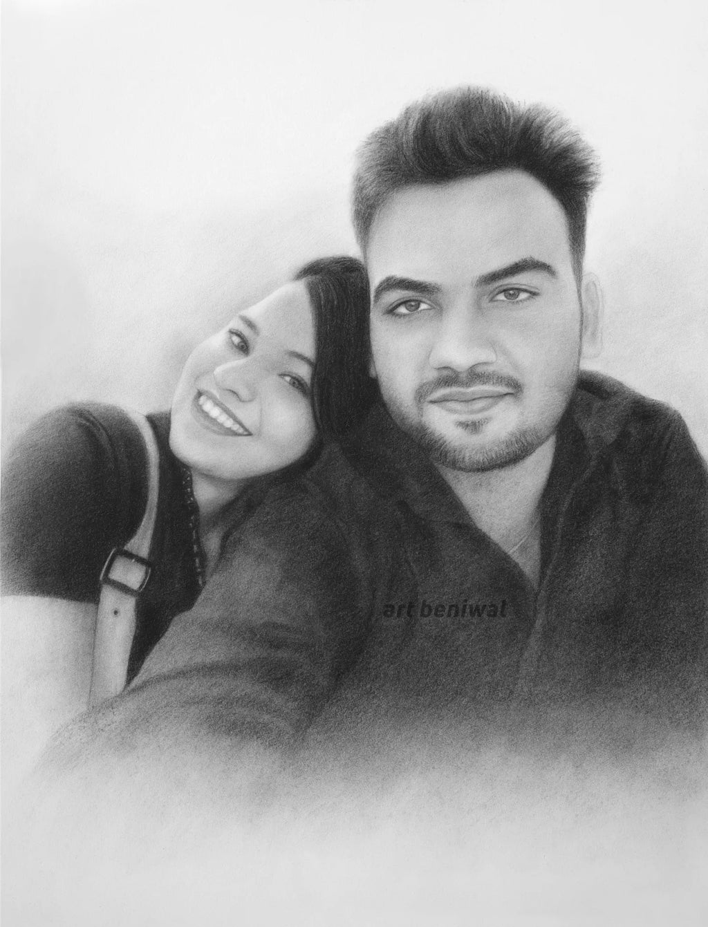 Premium Couple Pencil Portrait