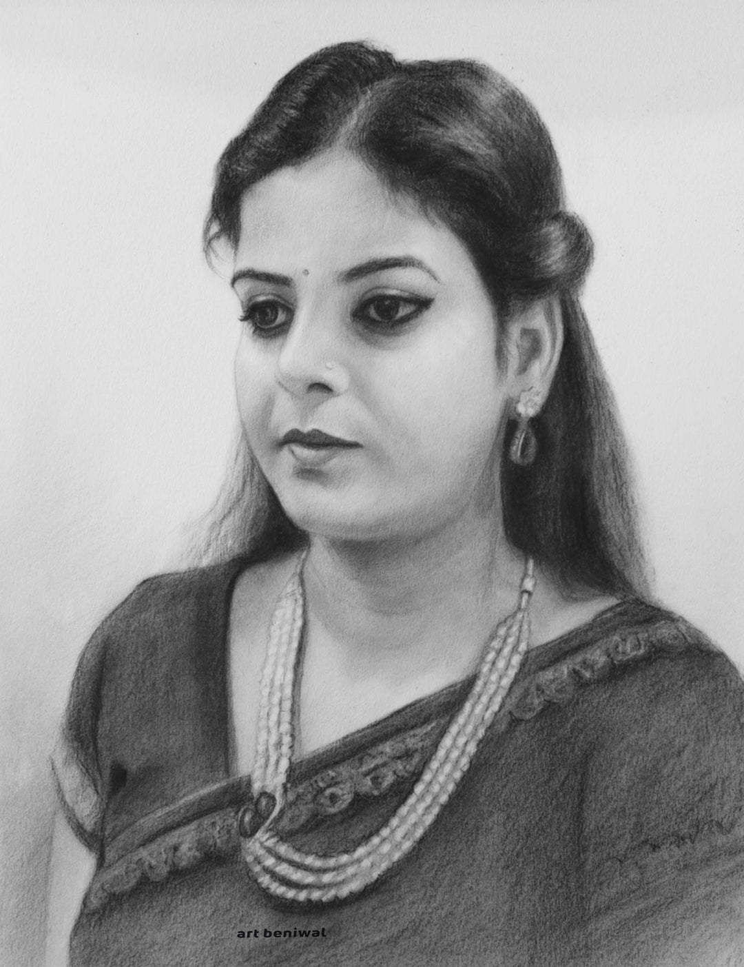 D70 Woman Pencil Portrait