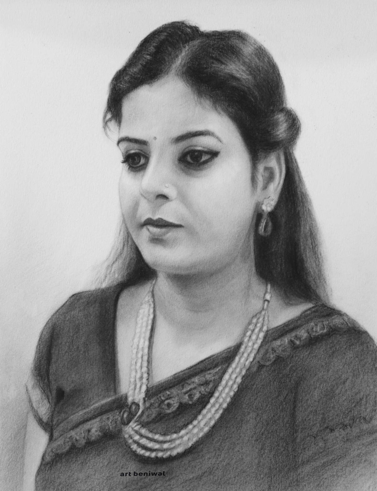 D70 Woman Pencil Portrait