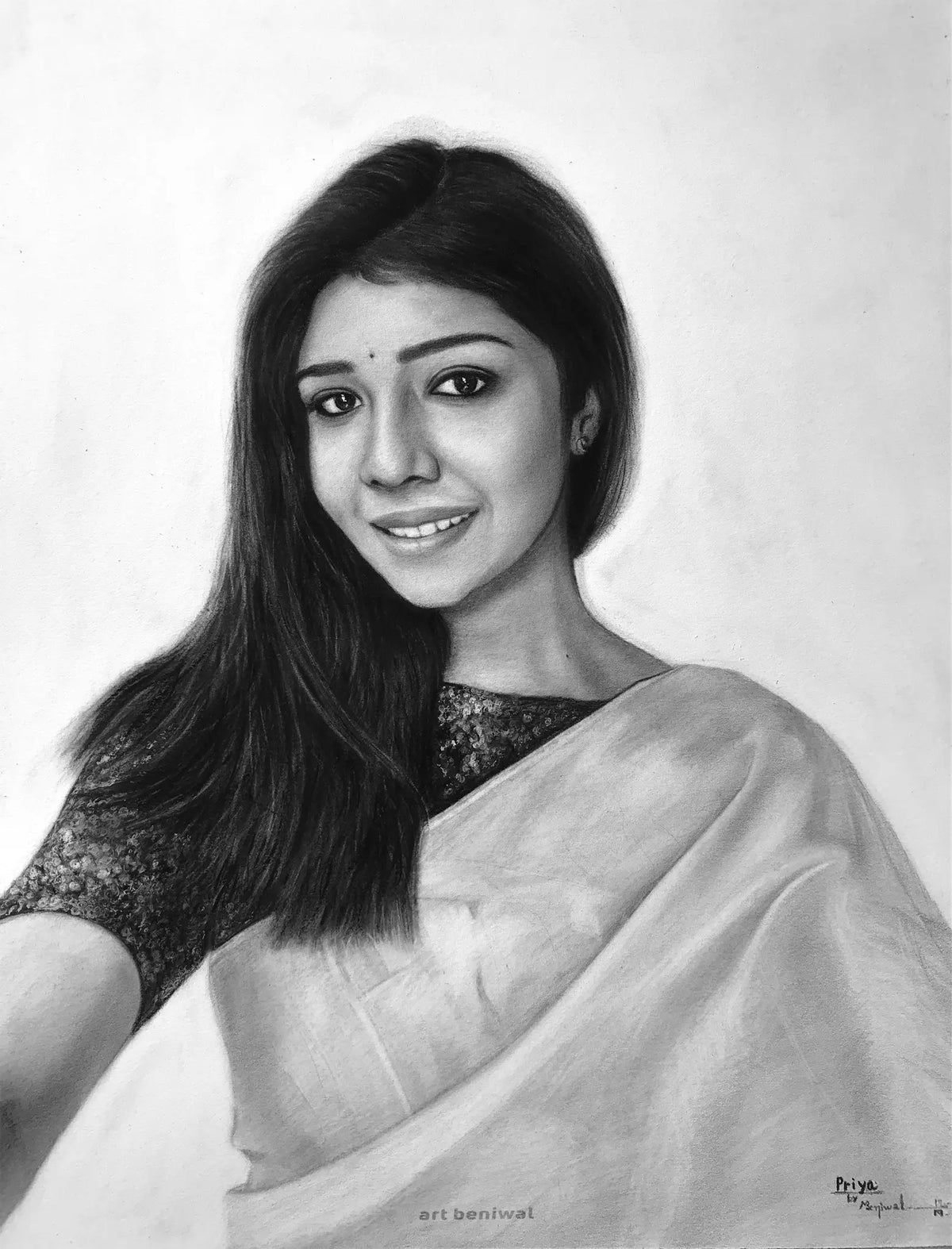 D74 Woman Pencil Portrait