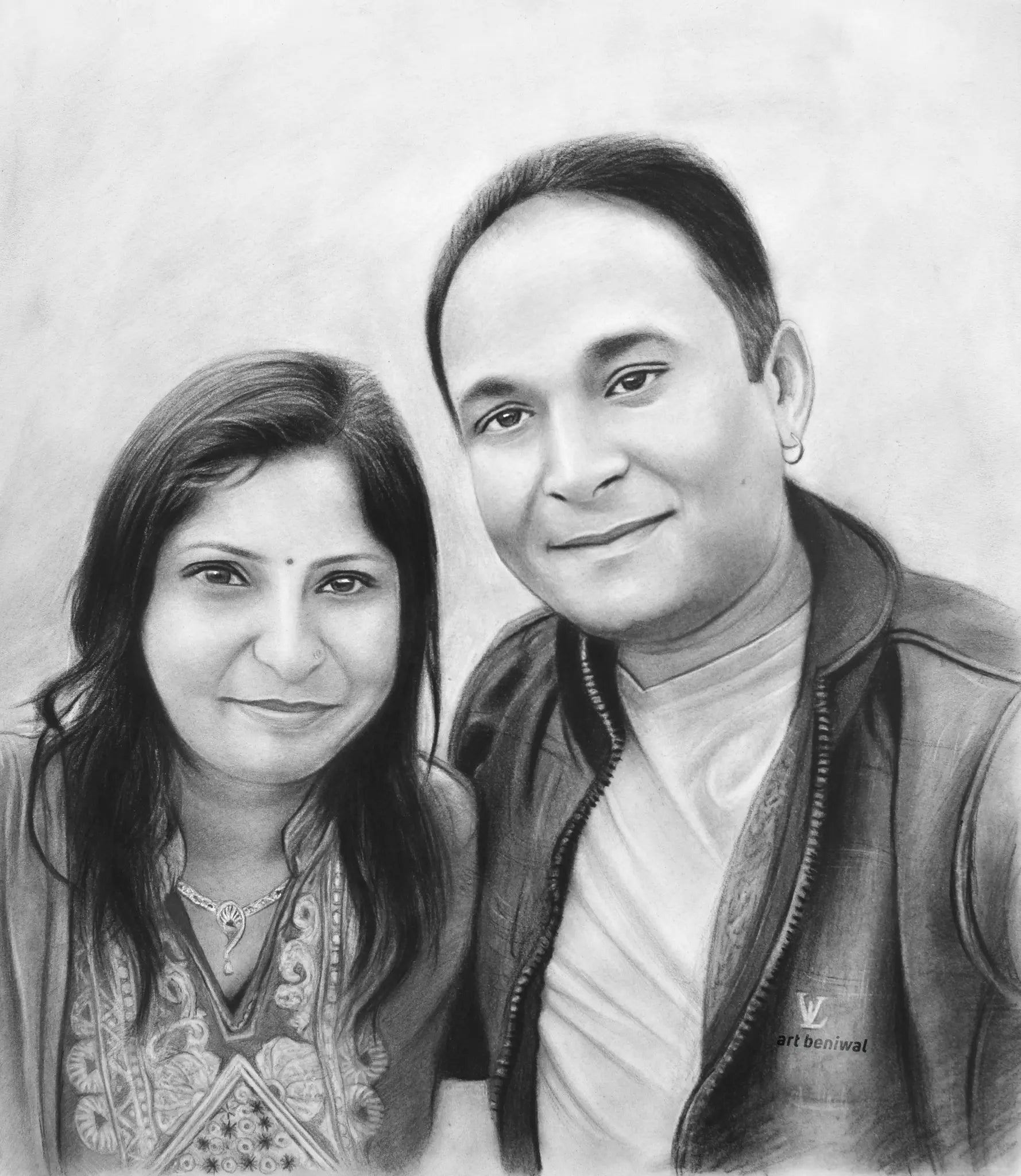 D7 Couple Pencil Portrait