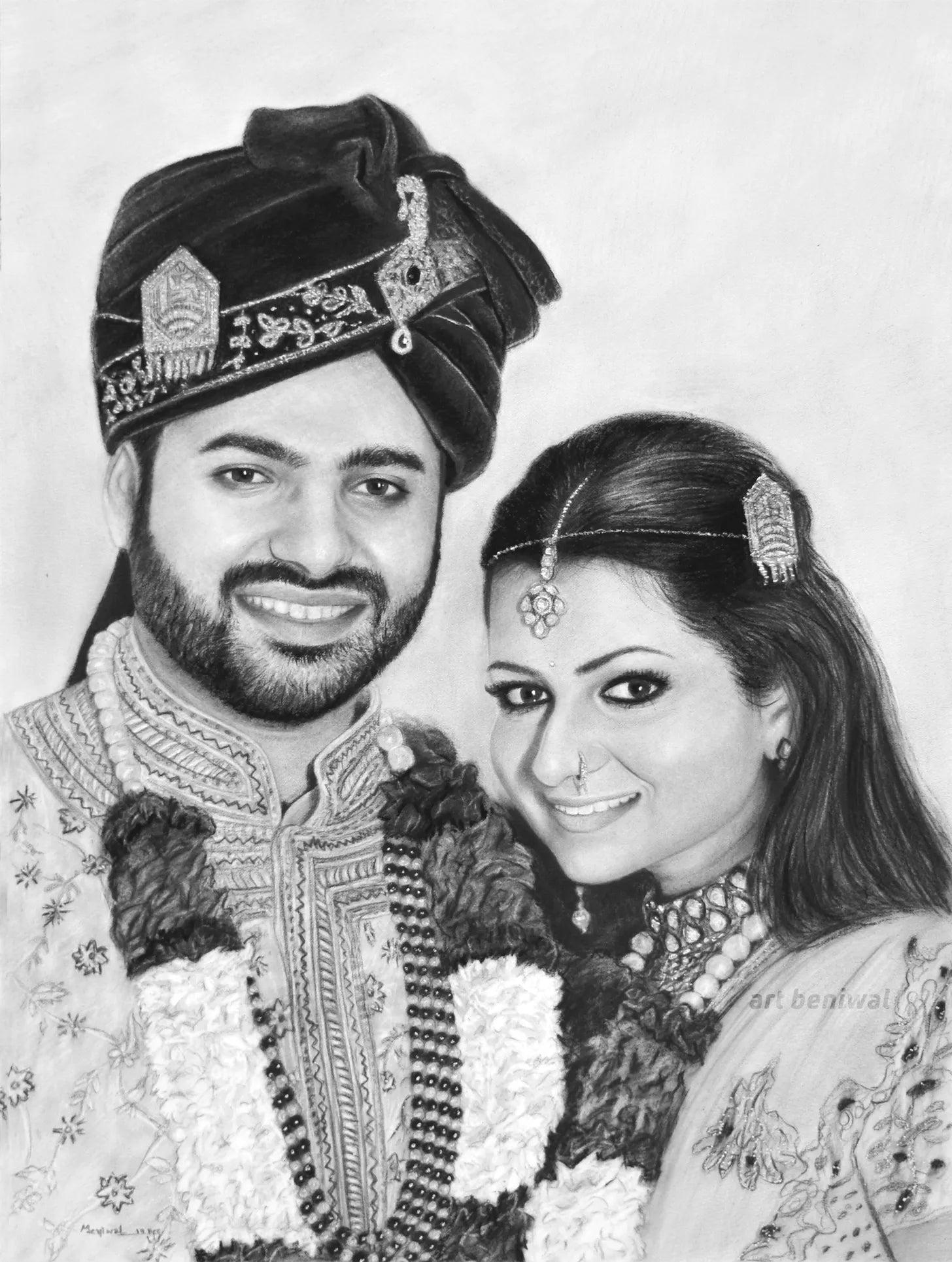 Premium Couple Pencil Portrait