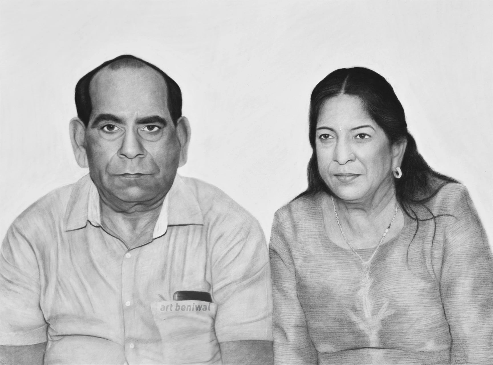 W1007 Couple Pencil Portrait