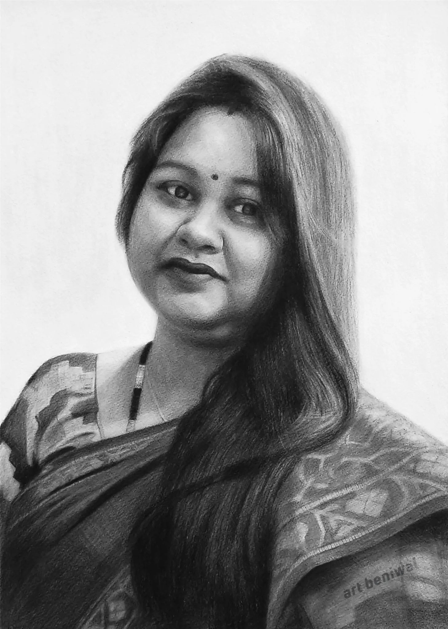 W1018 Woman Pencil Portrait