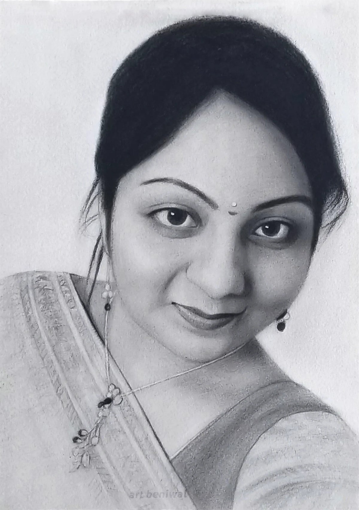 W1022 Woman Pencil Portrait 