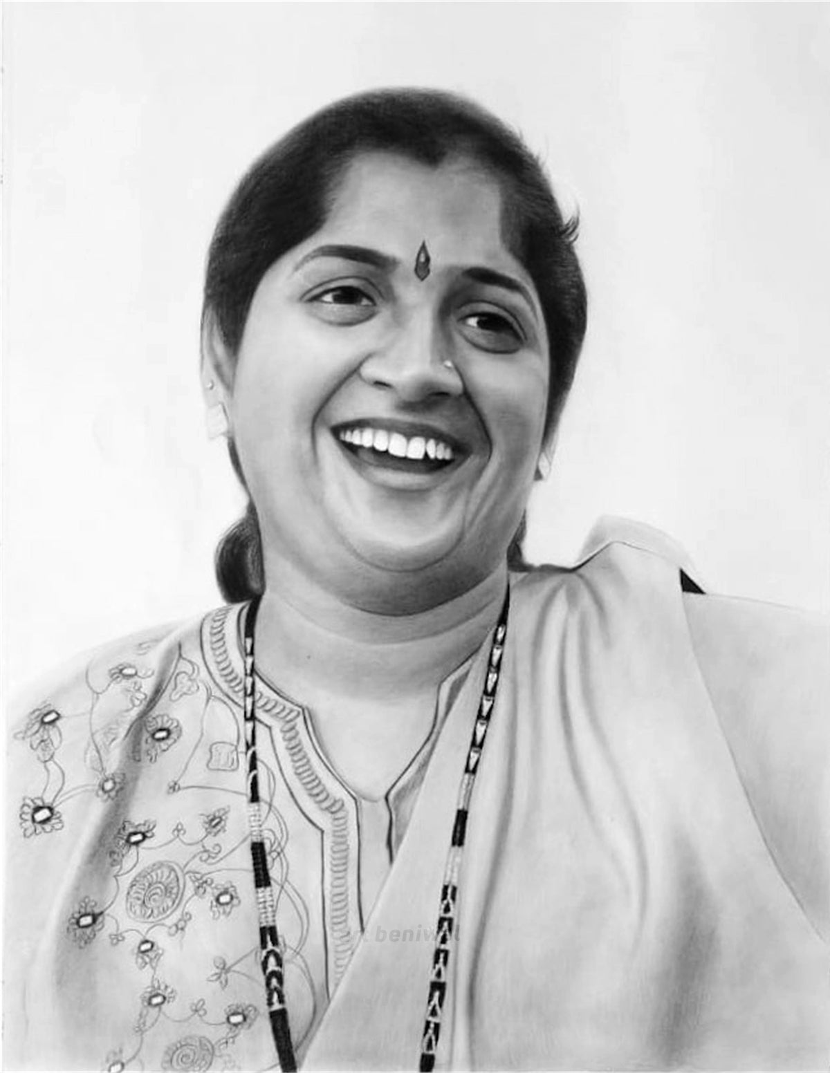 W1026 Woman Pencil Portrait 