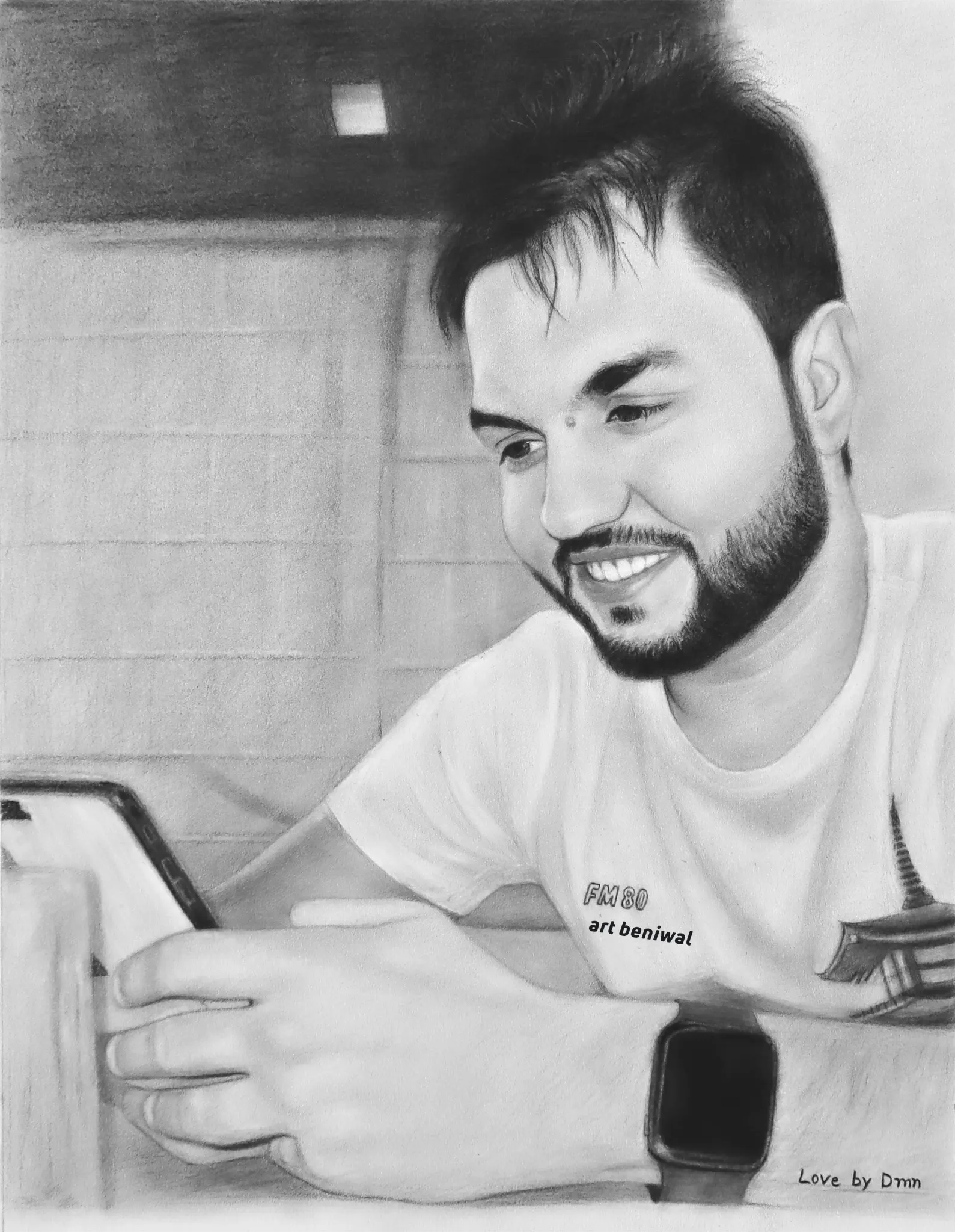 W1049 Man Pencil Portrait