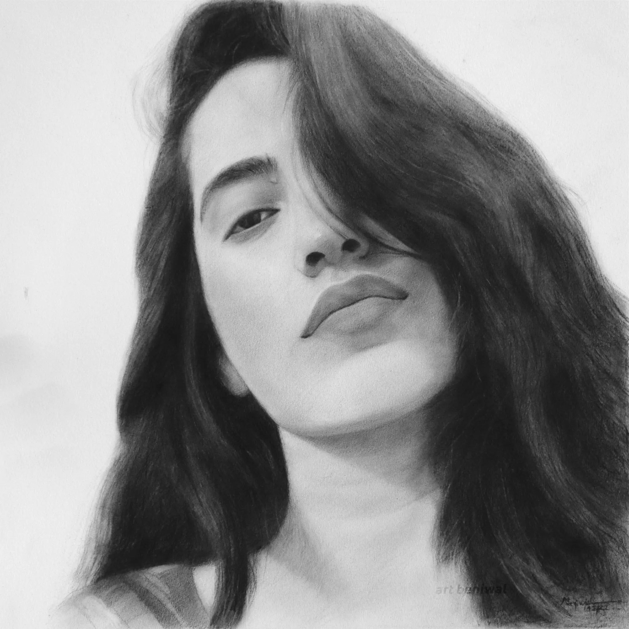 W1061 Woman Pencil Portrait 