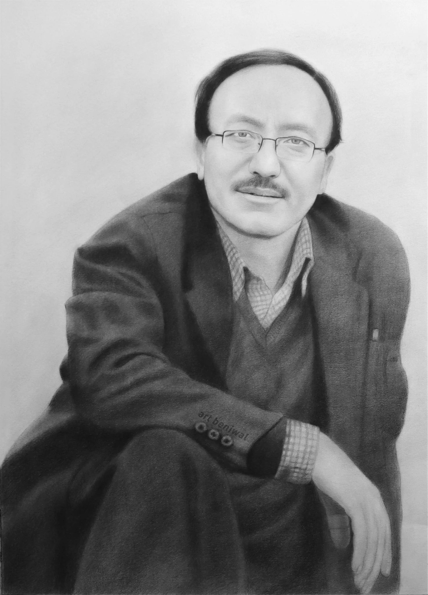 W1077 Man Pencil Portrait