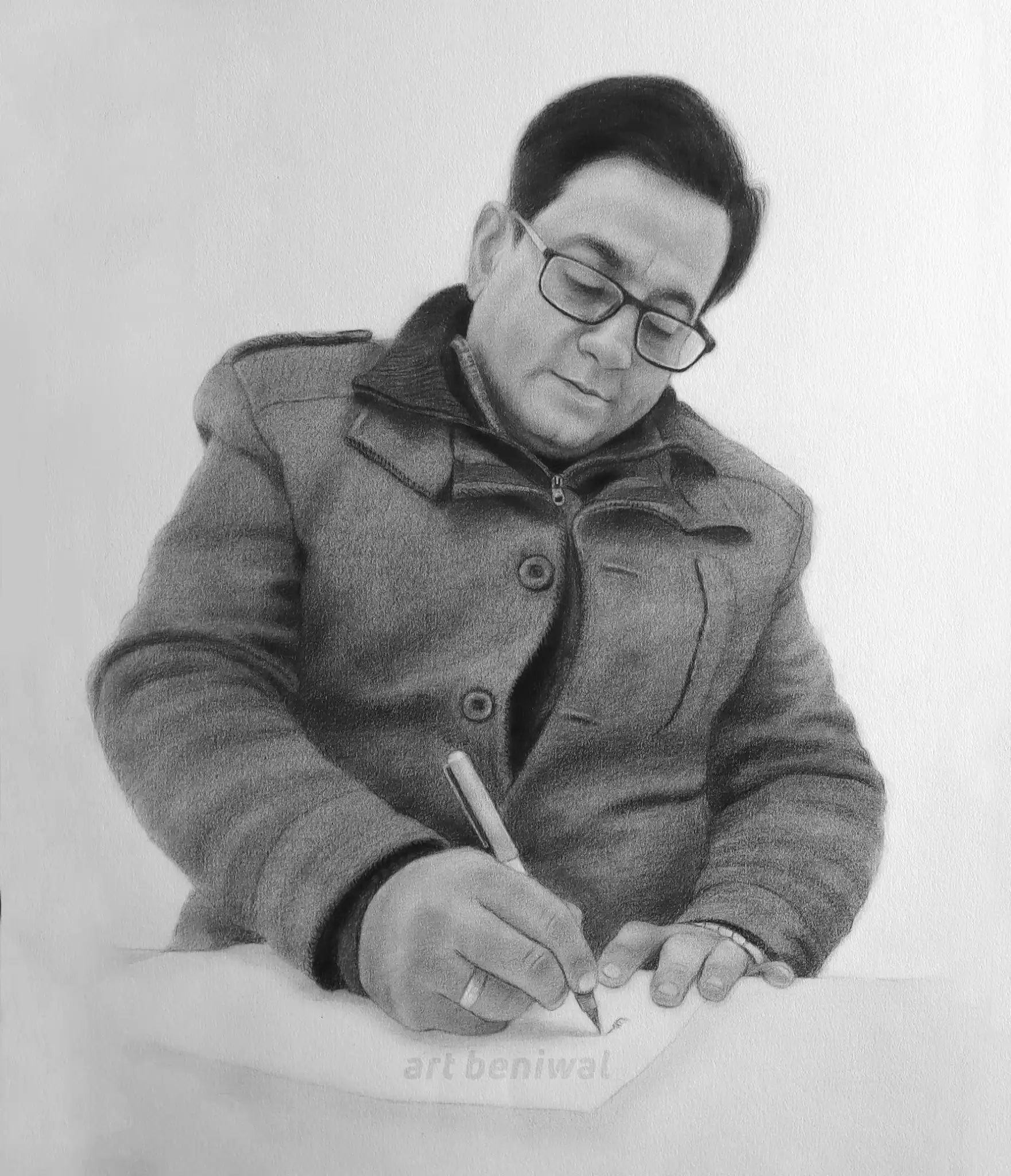 W1078 Man Pencil Portrait