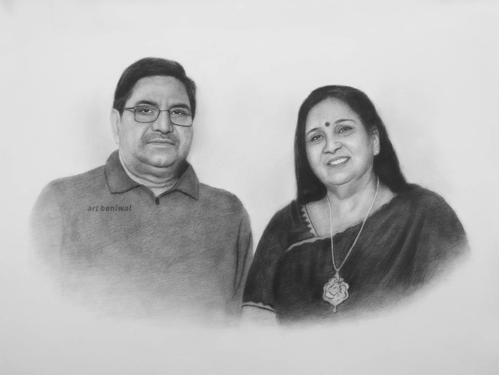 Premium Couple Pencil Portrait