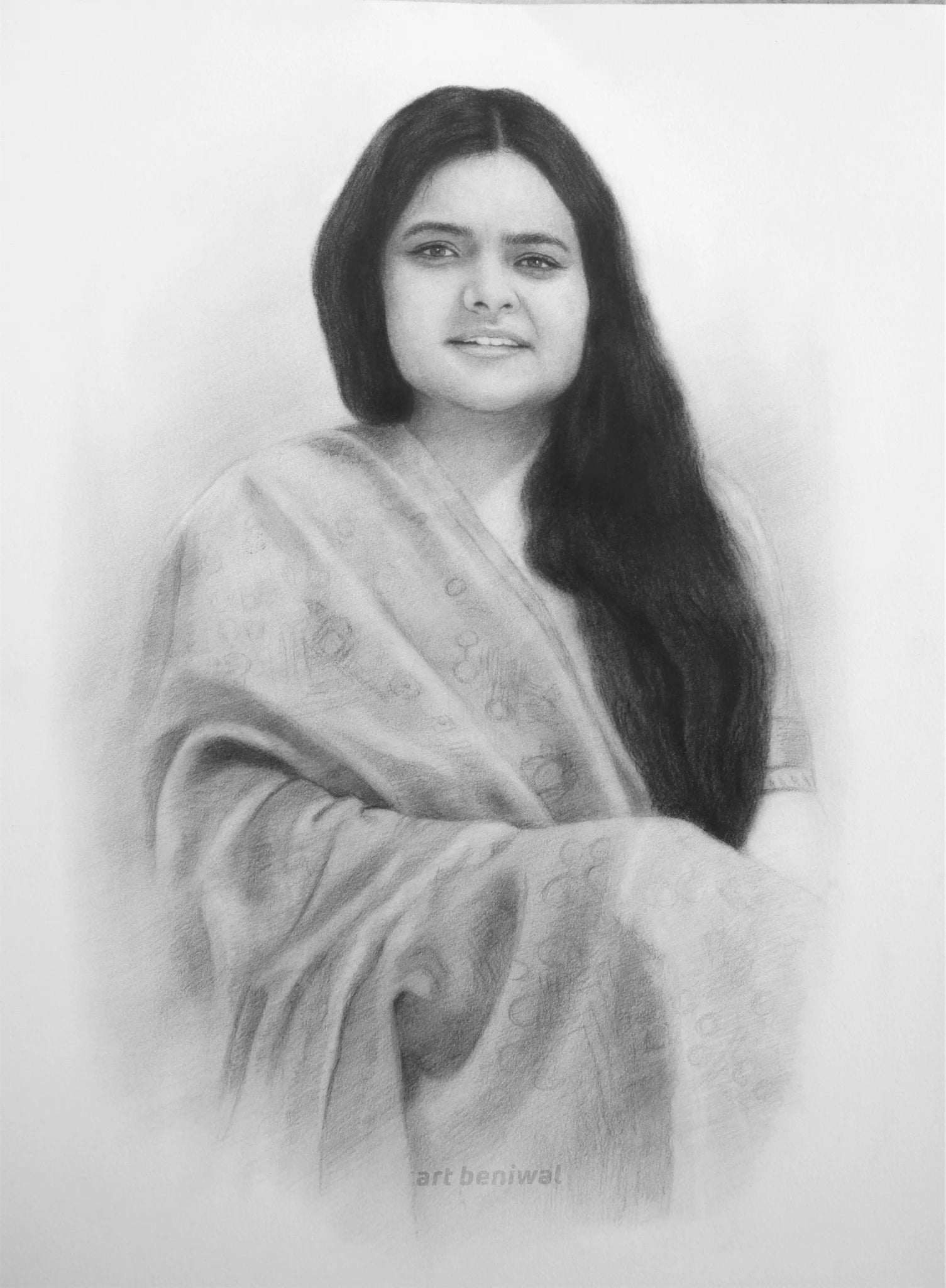 W1092 Woman Pencil Portrait 