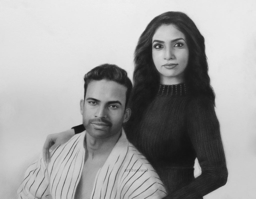 Premium Couple Pencil Portrait
