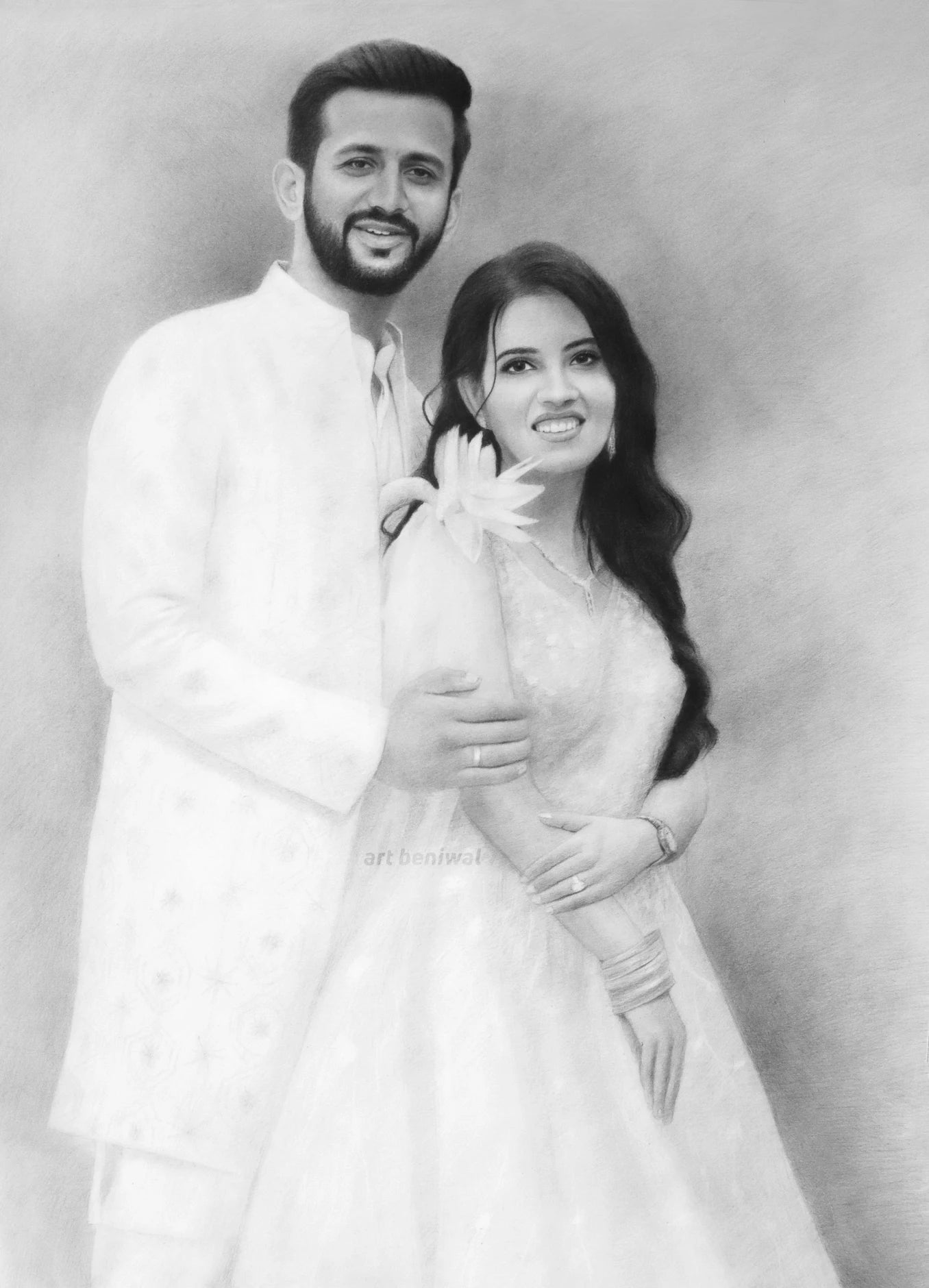 Premium Couple Pencil Portrait