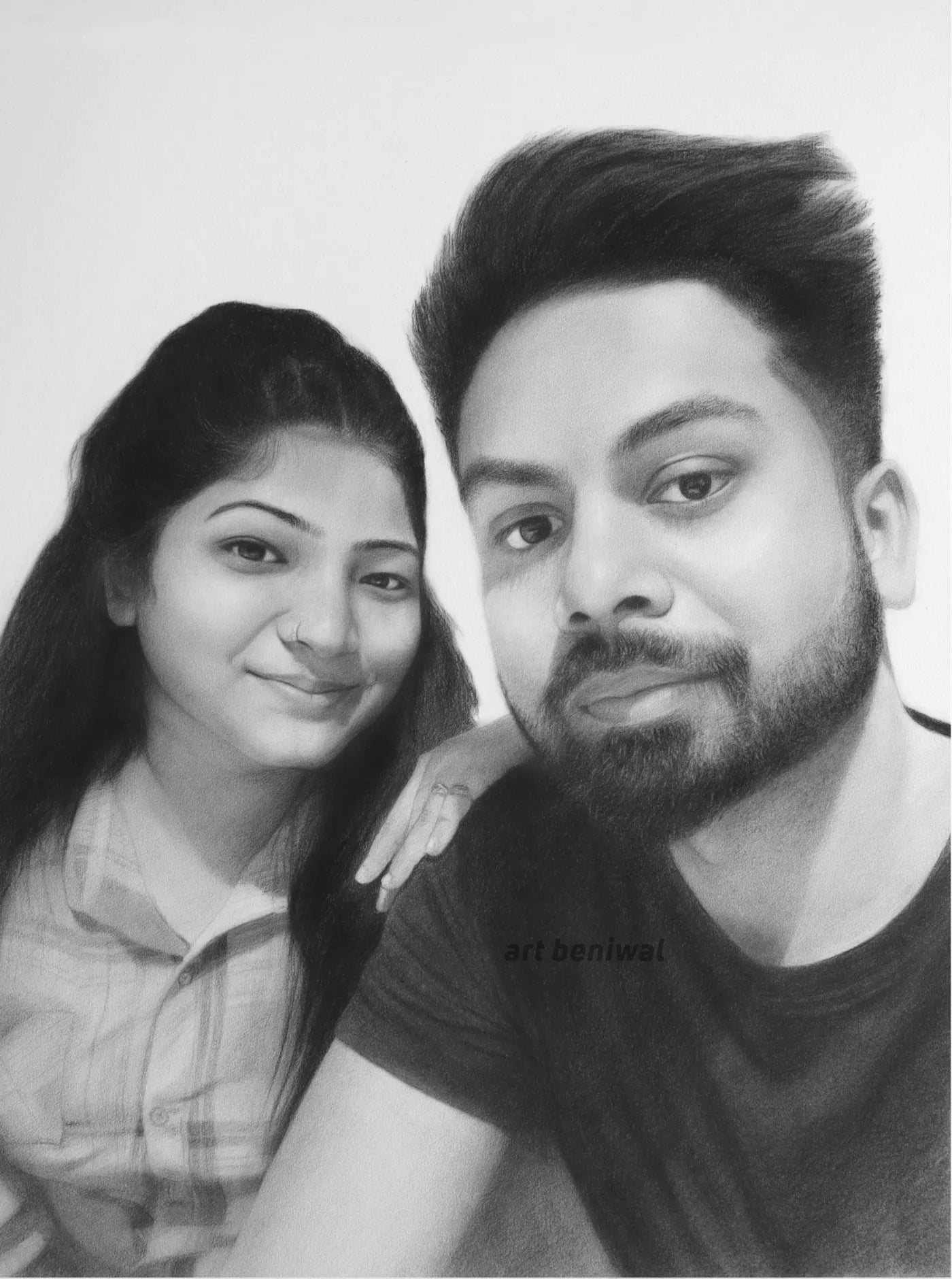 W1113 Couple Pencil Portrait