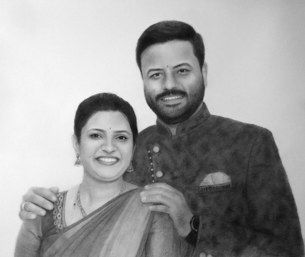 Premium Couple Pencil Portrait