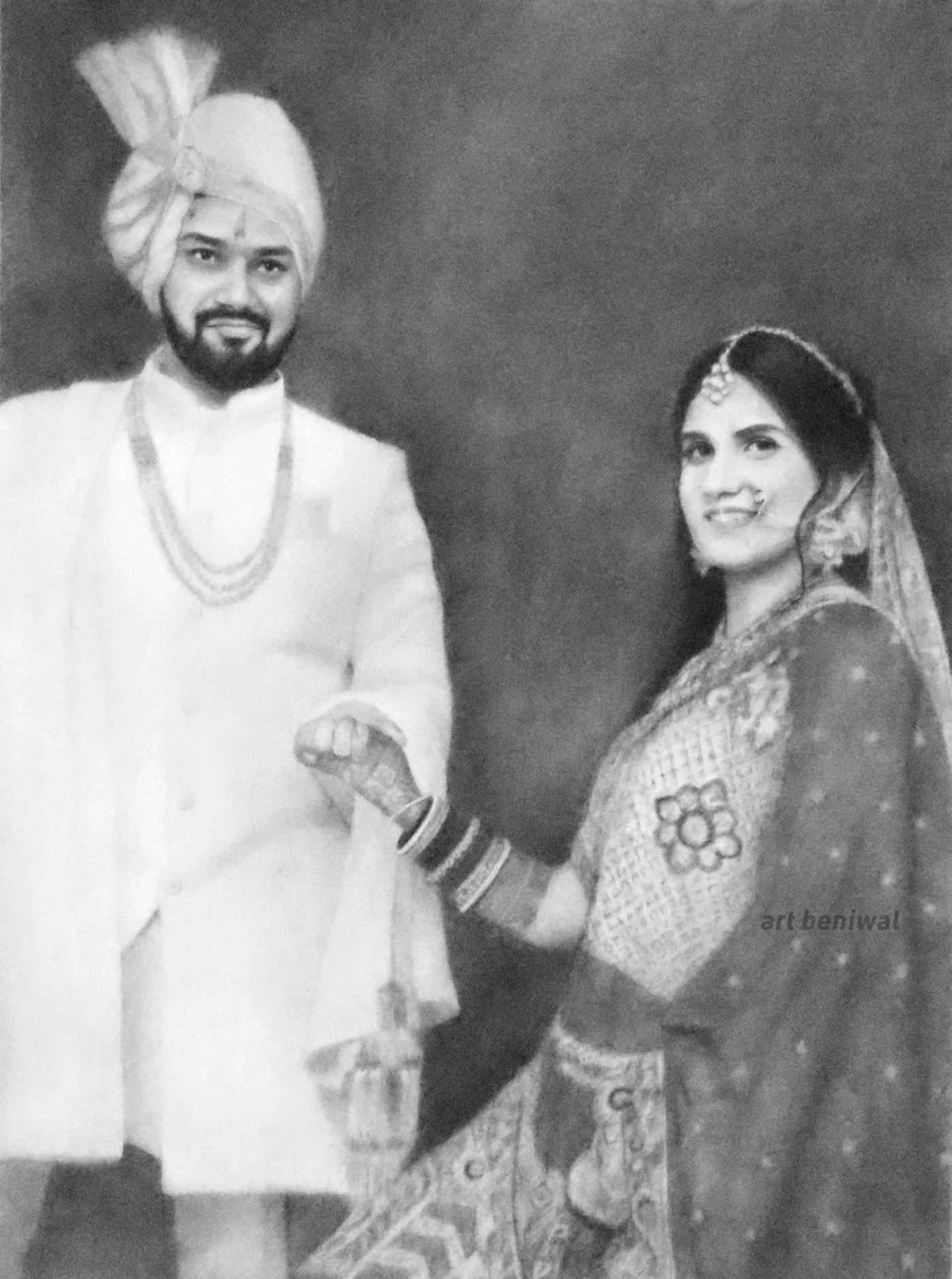 W1116 Couple Pencil Portrait