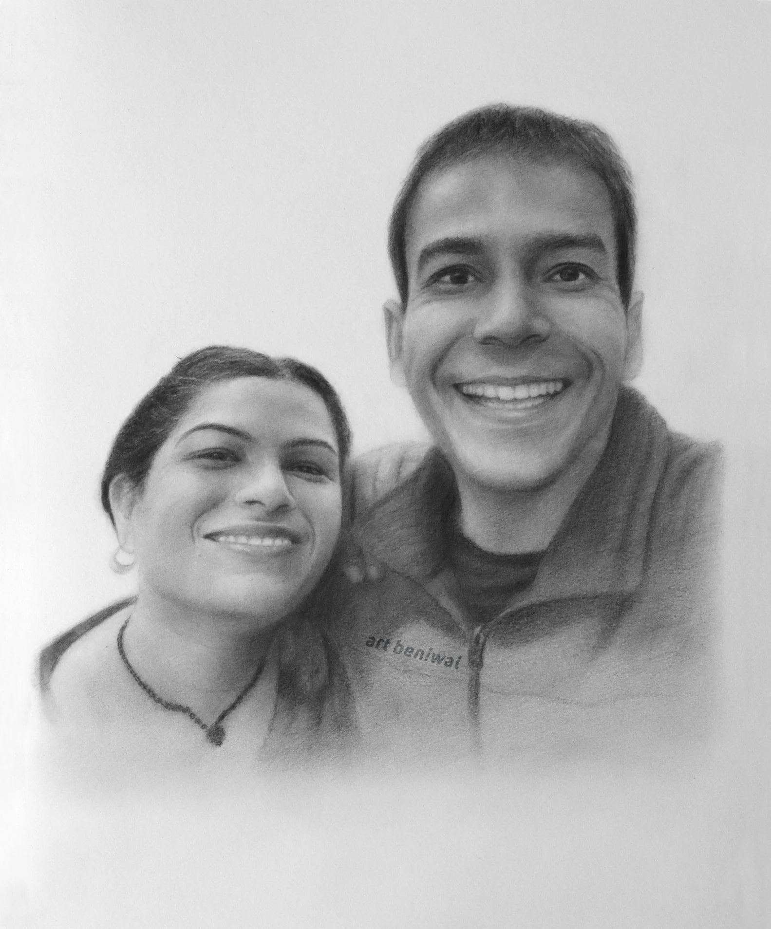 W1117 Couple Pencil Portrait